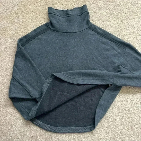 PrAna Cozy Up Poncho Kangaroo Pocket Heather Blue SZ Small Oversized W23190896 - Picture 15 of 16